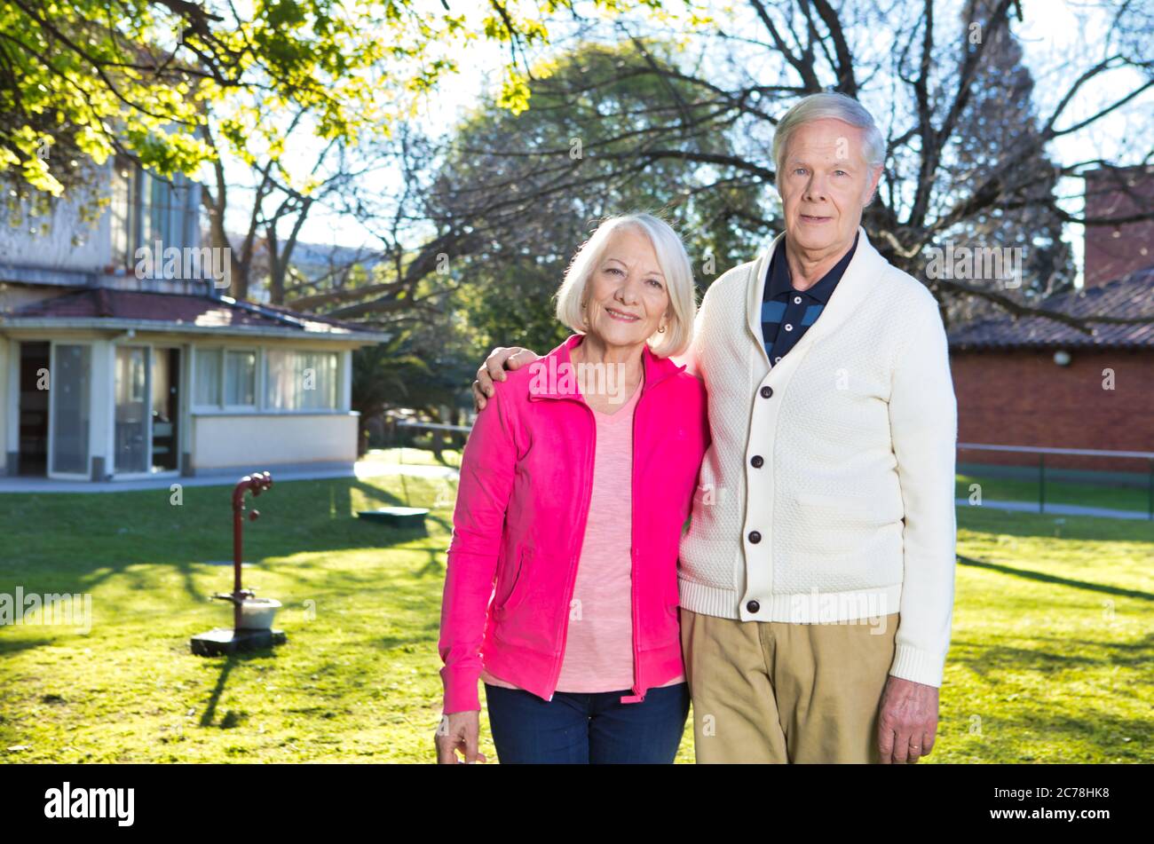 Elderly mature couple relaxing outdoor with fresh air Stock Photo Alamy