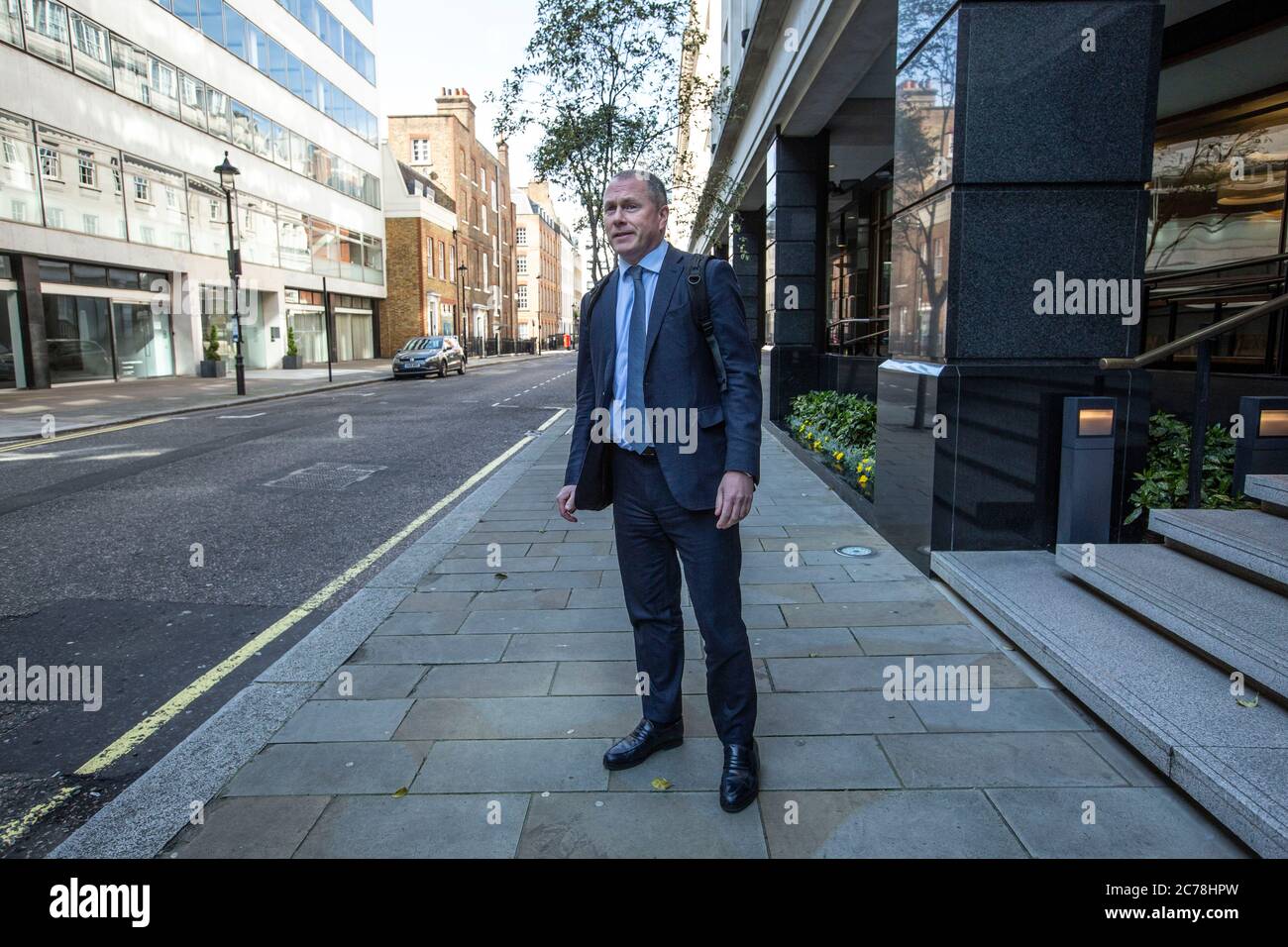 Nicolai Tangen newly appointed CEO arrives at the London head offices of Norway's Oil Fund, No.3 Old Burlington Street, London, England, UK Stock Photo