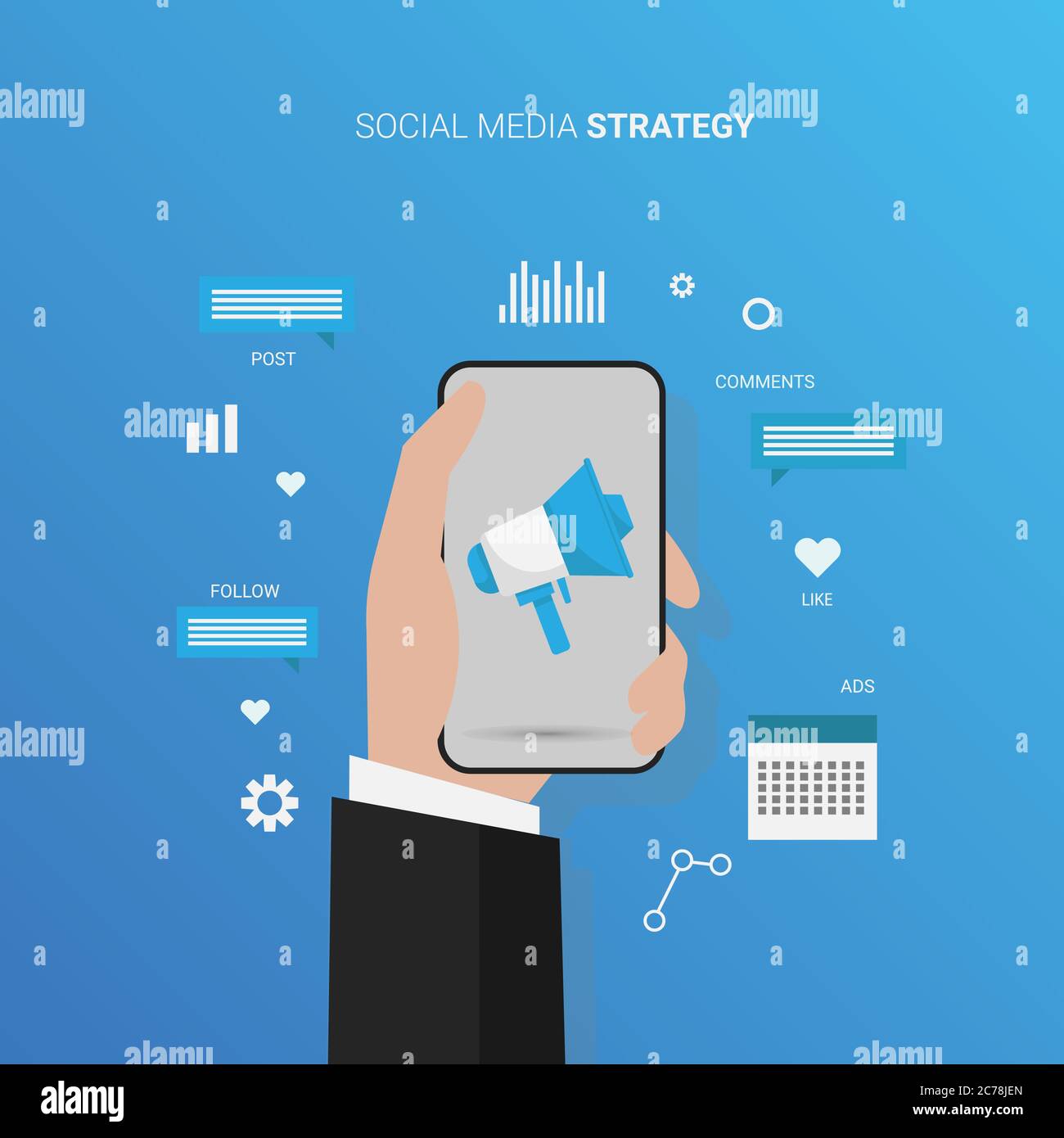 smartphone with social media icons vector illustration design Stock ...