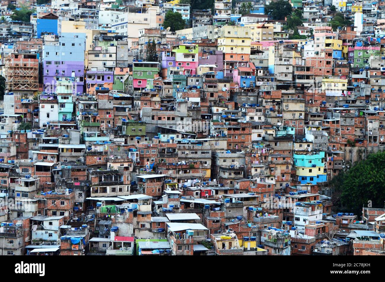 Title View over Rocinha favela - Rio de Janeiro, Brazil Stock Photo