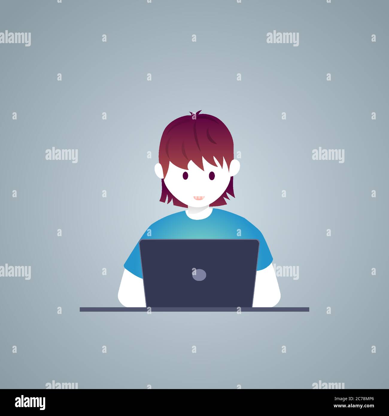 Online education, self learning concept vector illustration. Student ...