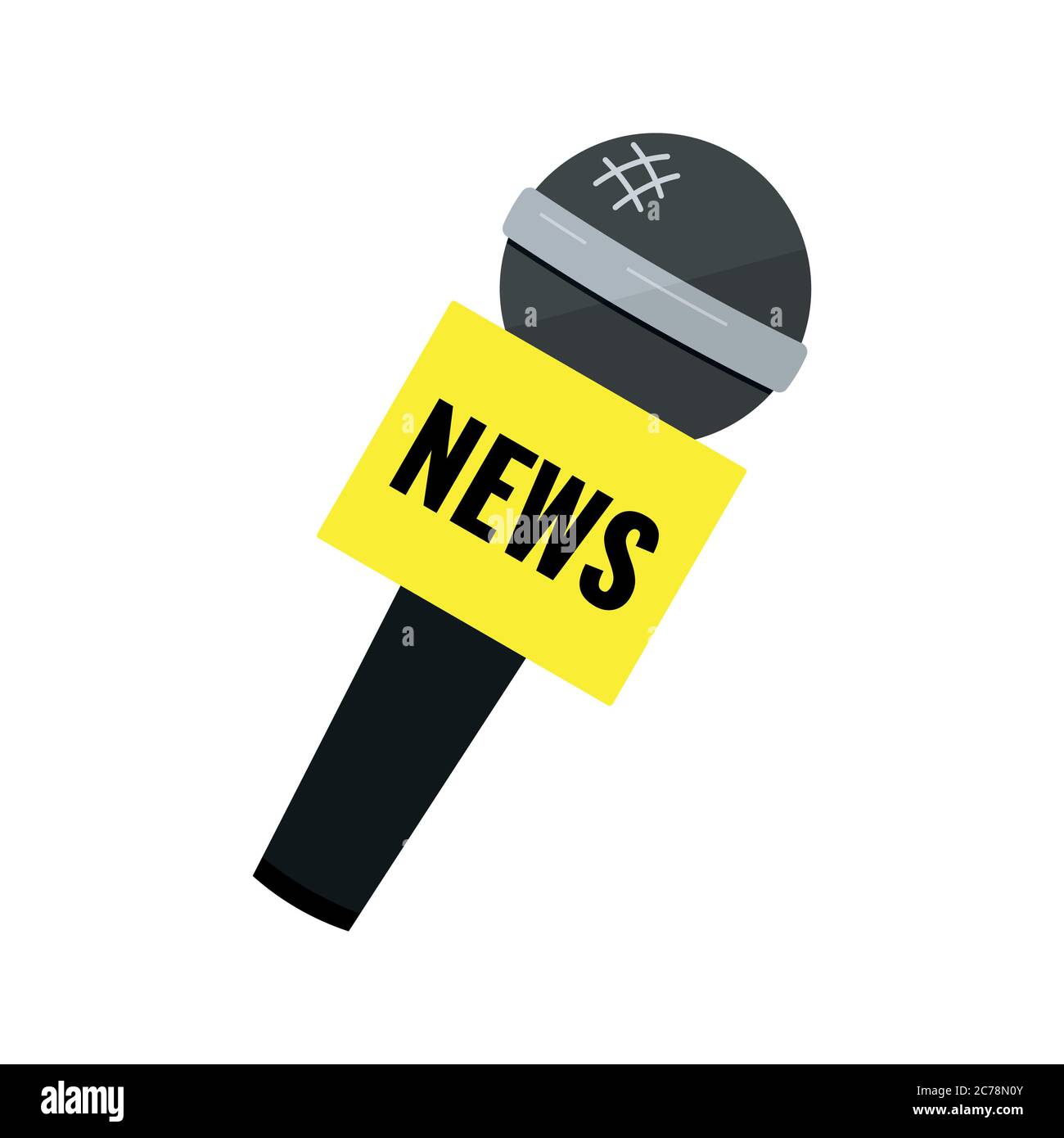 News black microphone icon isolated on white background. Stock Vector
