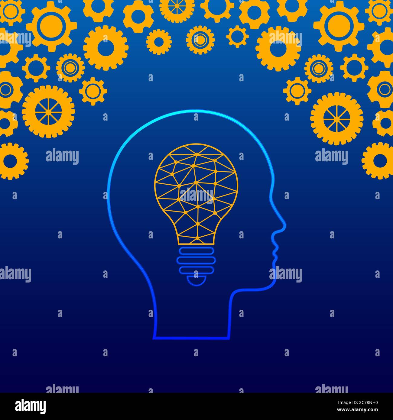 Creative Mind. Lightbulb filled with polygonal connections inside of ...