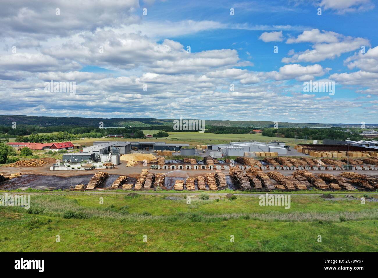 Norrköping, Sweden 20200703 Braviken's sawmill is Scandinavia's largest ...