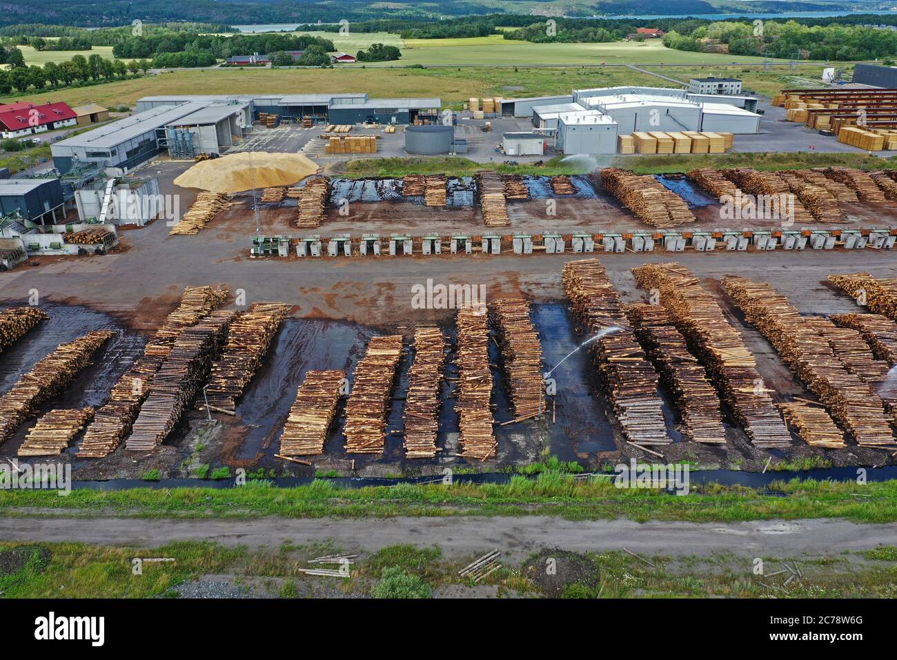 Norrköping, Sweden 20200703 Braviken's sawmill is Scandinavia's largest ...