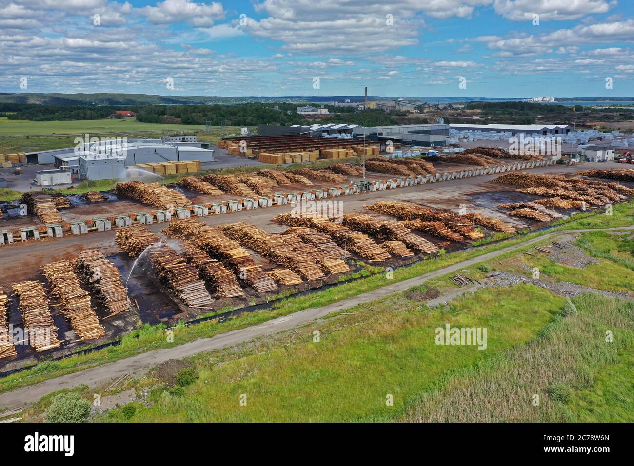 Norrköping, Sweden 20200703 Braviken's sawmill is Scandinavia's largest ...
