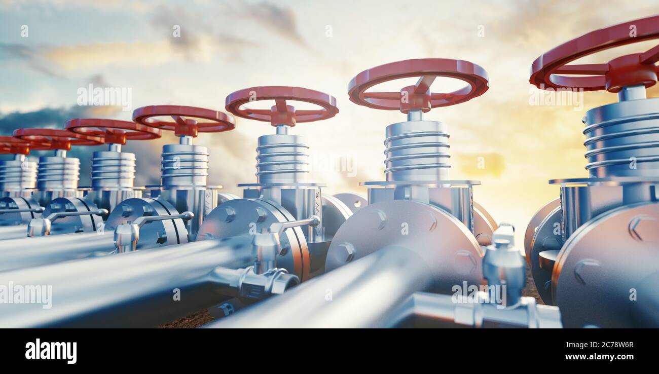 Oil or gas pipe line valves. Oil and gas extraction, production and