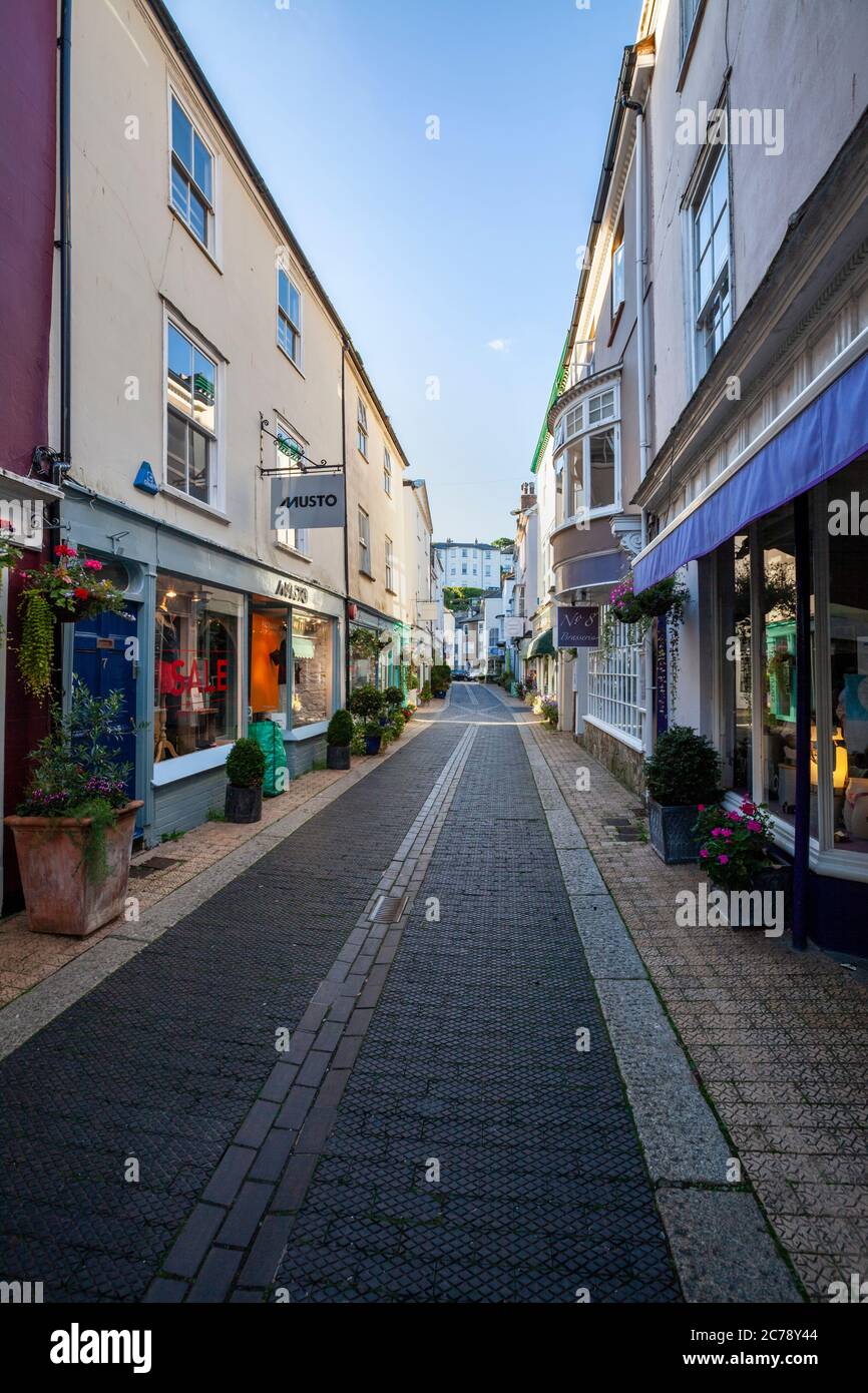 A deserted Foss Street in Dartmouth, England Stock Photo Alamy