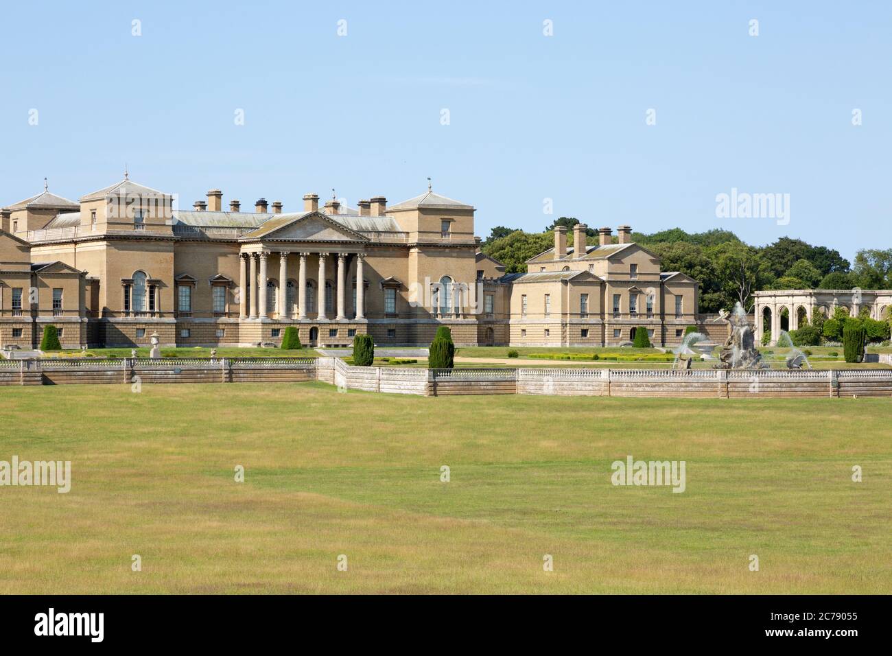Holkham Hall and estate, exterior, an 18th century country house in Holkham, Norfolk England UK Stock Photo