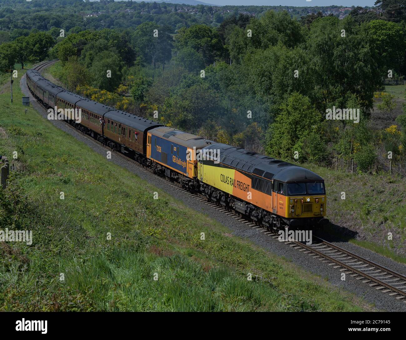 56078 & 73136 taking part in the 2018 Severn Valley Railway Diesel Gala Stock Photo