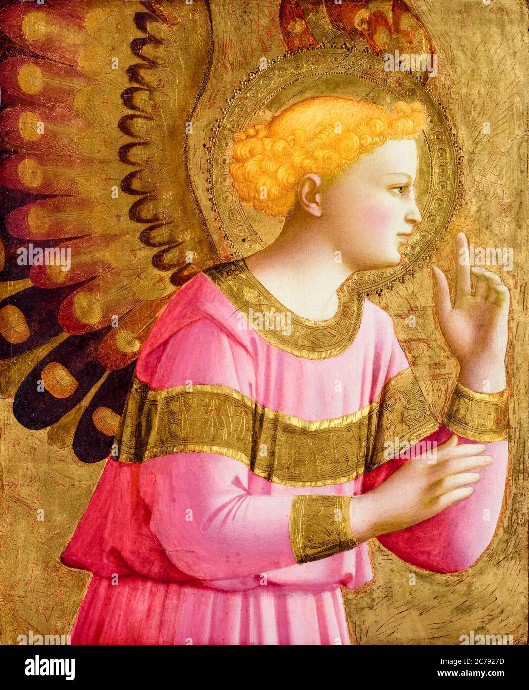 Fra Angelico, Annunciatory Angel, altarpiece remnant, painting, 1450-1455 Stock Photo