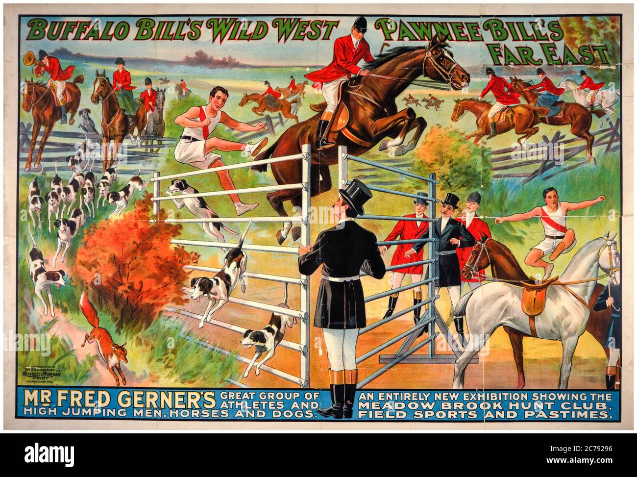 Buffalo Bill's Wild West and Pawnee Bill's Great Far East show, poster, 1912 Stock Photo