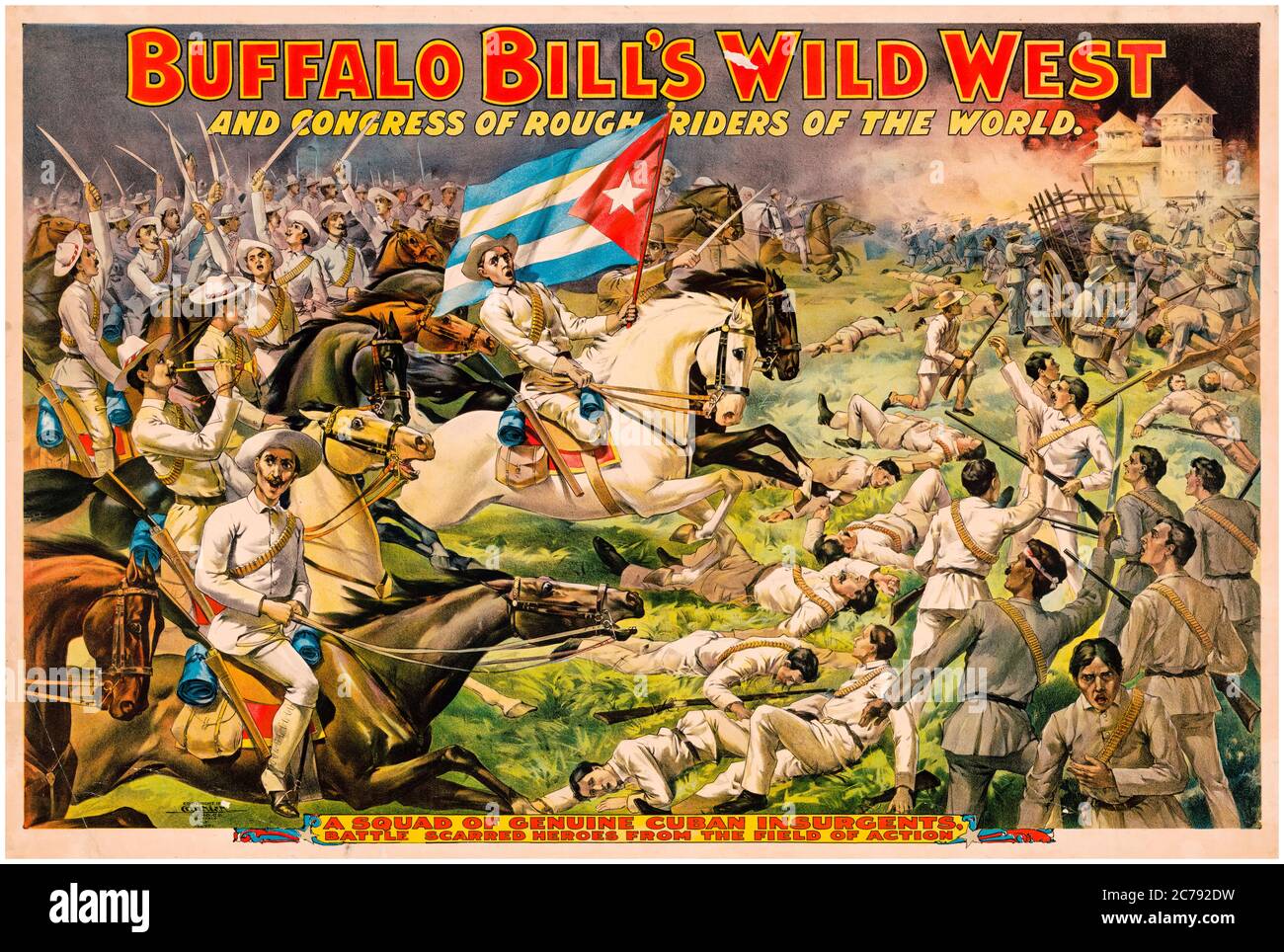 Buffalo Bill's Wild West and Congress of Rough Riders of the World show, poster, circa 1898 Stock Photo