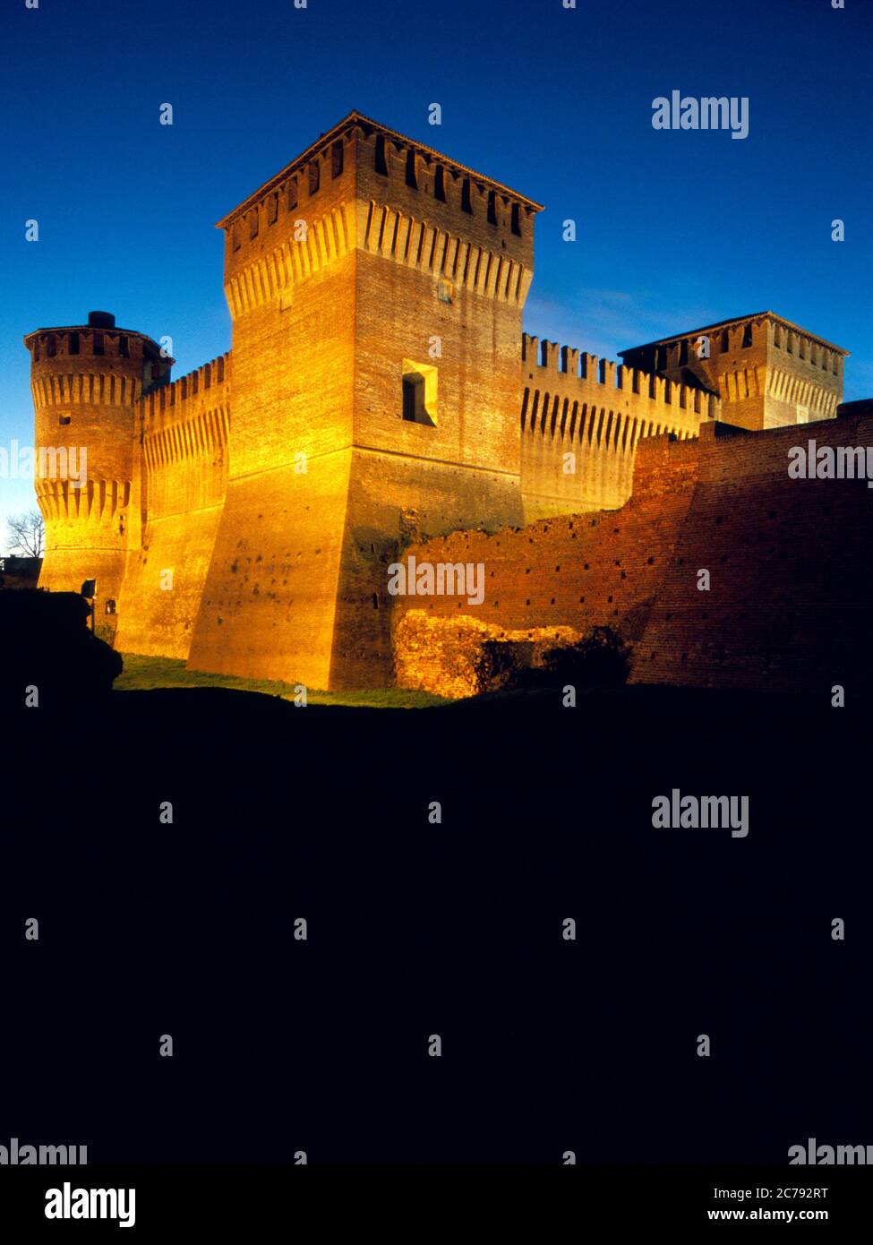 Italy, Lombardy, Soncino, Rocca Sforzesca, Castle Stock Photo
