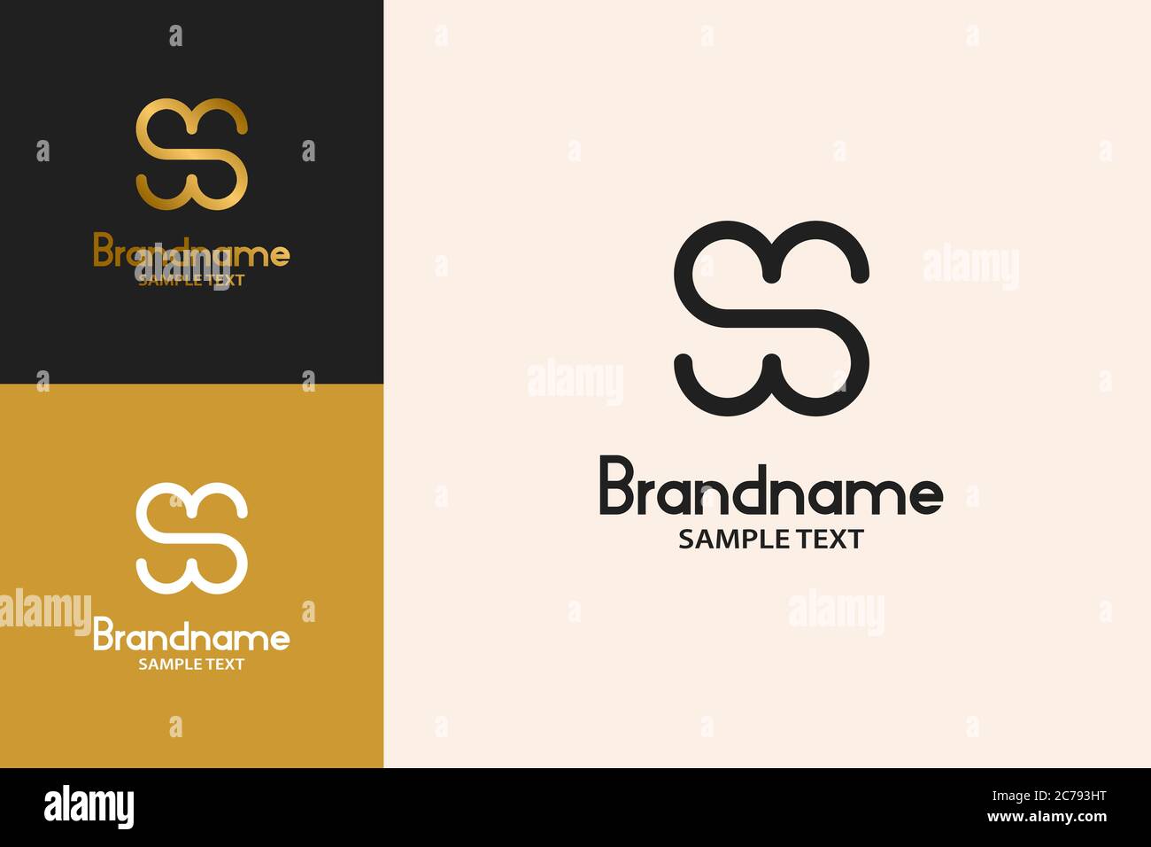 Letter H on Negative Space Design Concept, Elegant And Luxury Logo. In other versions, it can also be used for the letter SS logo. Stock Vector