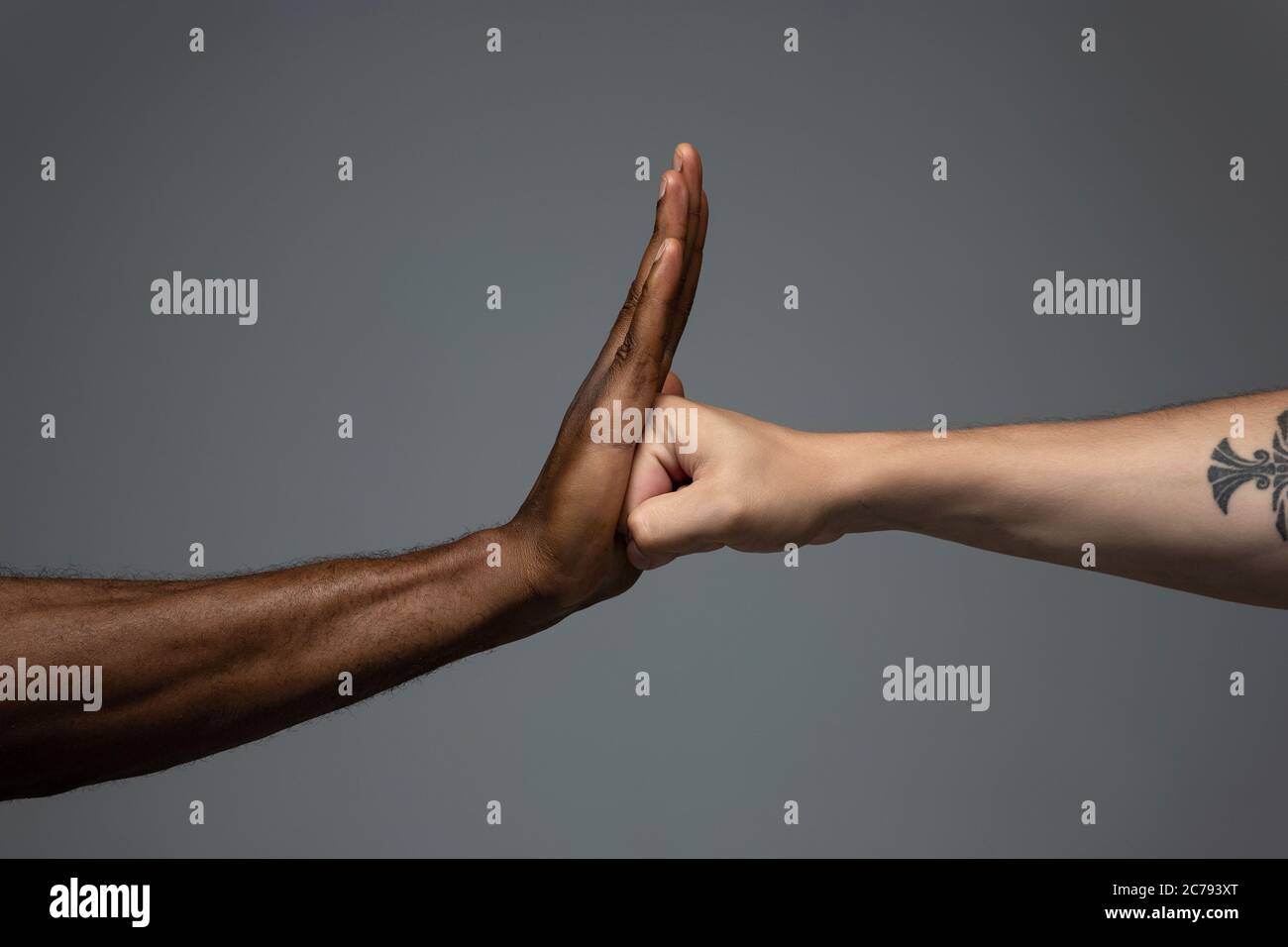 Respect All Races Stop racism. Racial tolerance. Respect social unity. African and ...