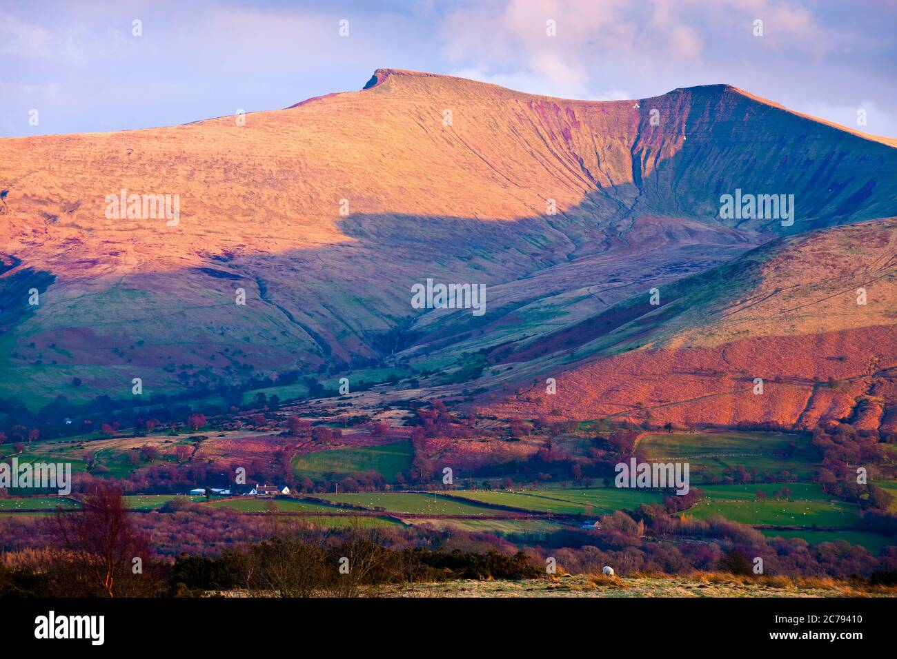 Pen y Fan & Corn Du mountains from Mynydd Illtyd Common Brecon Beacons