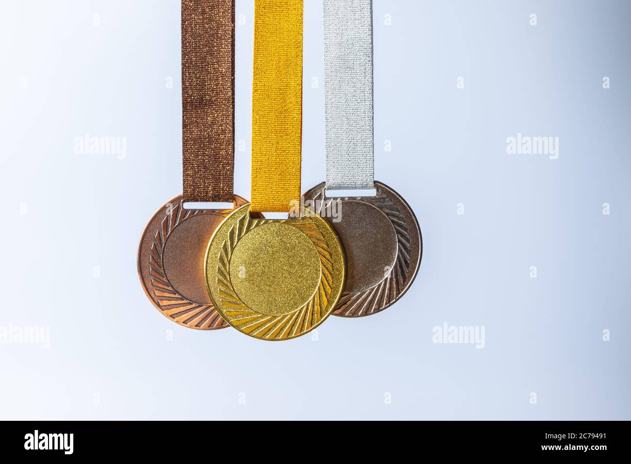 Gold medal, silver medal and bronze medal concept for winning or