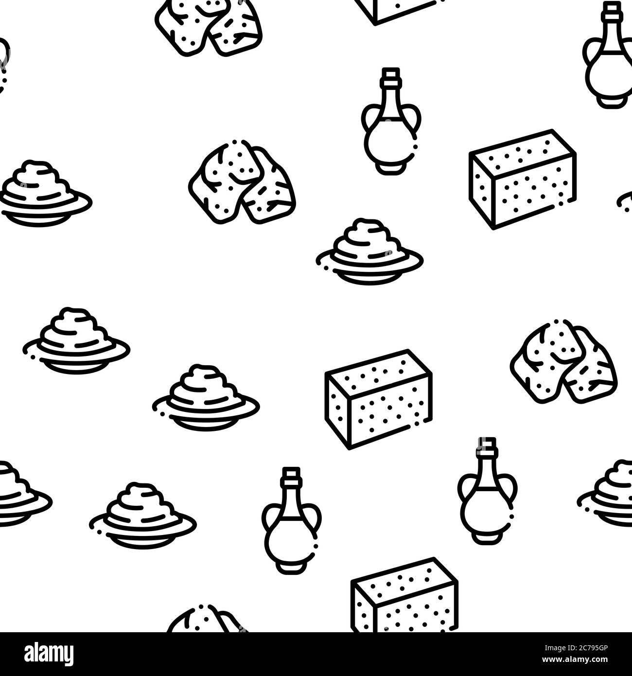 Soy Bean Food Product Seamless Pattern Vector Stock Vector