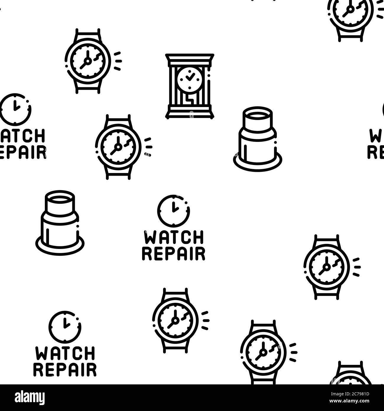 Watch Repair Service Seamless Pattern Vector Stock Vector Image & Art