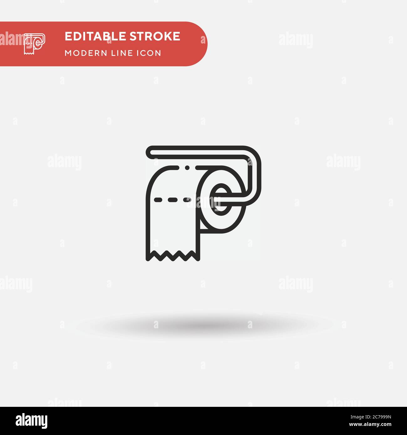 Toilet Paper Simple vector icon. Illustration symbol design template for web mobile UI element. Perfect color modern pictogram on editable stroke. Toi Stock Vector