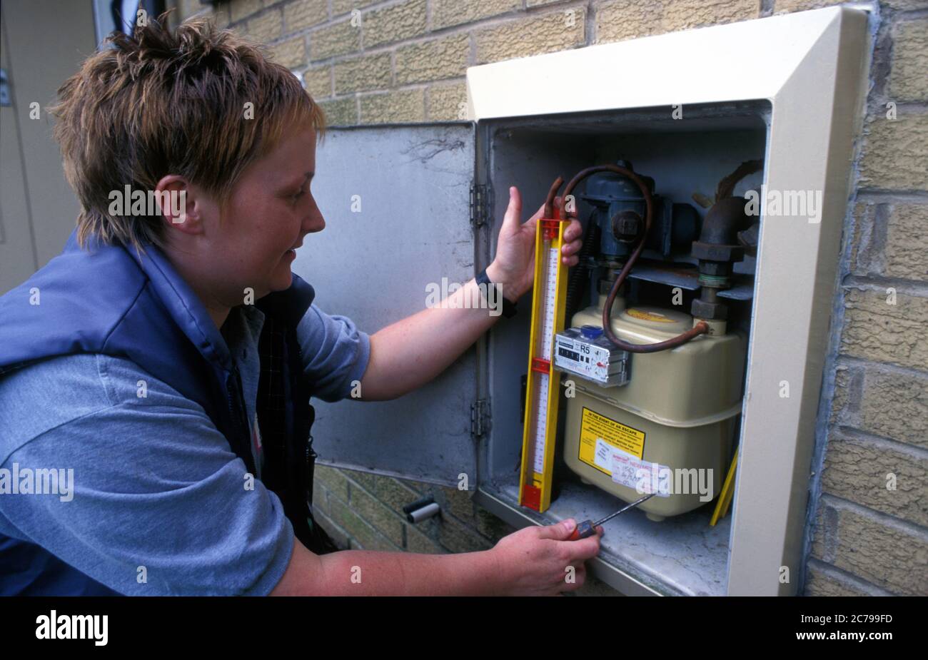 Female gas fitter at work Stock Photo Alamy