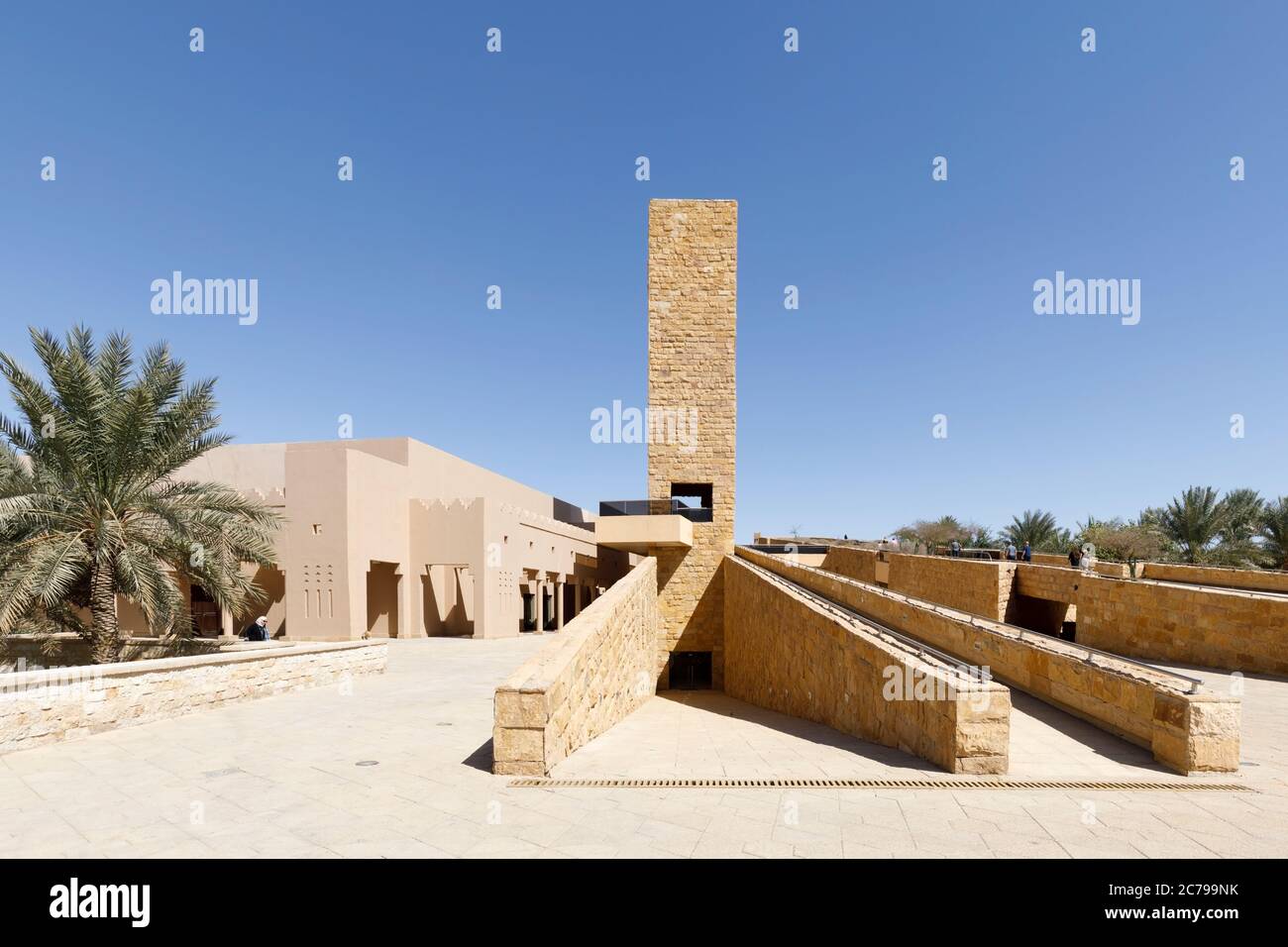 Riad, Saudi Arabia, February 14 2020: Museum and mosque in the historic district Al-Diraiyah of Riyadh in Saudi Arabia Stock Photo