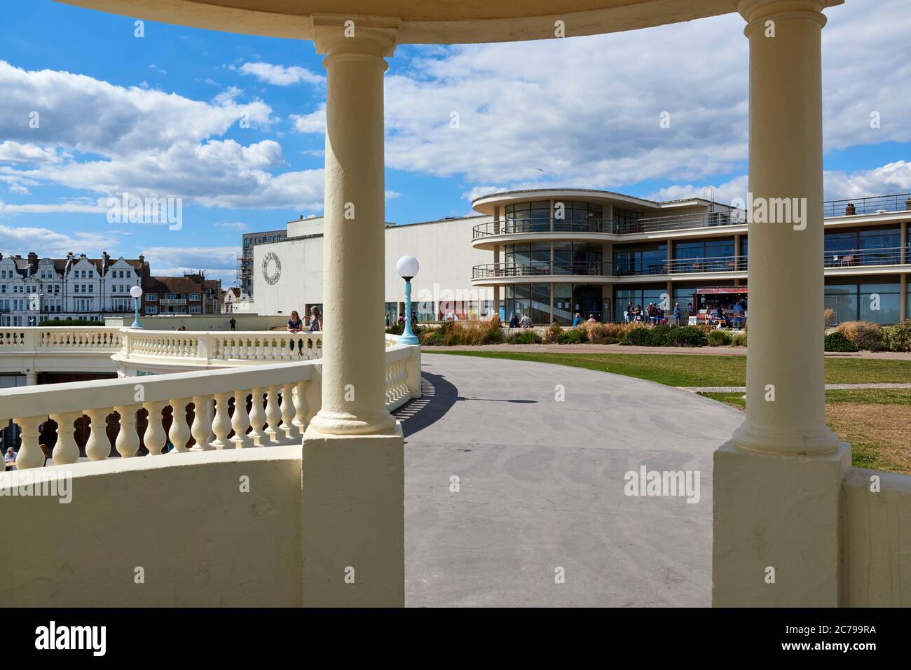 The De La Warr Pavilion, from the seafront, at Bexhill-On-Sea, East Sussex, UK Stock Photo
