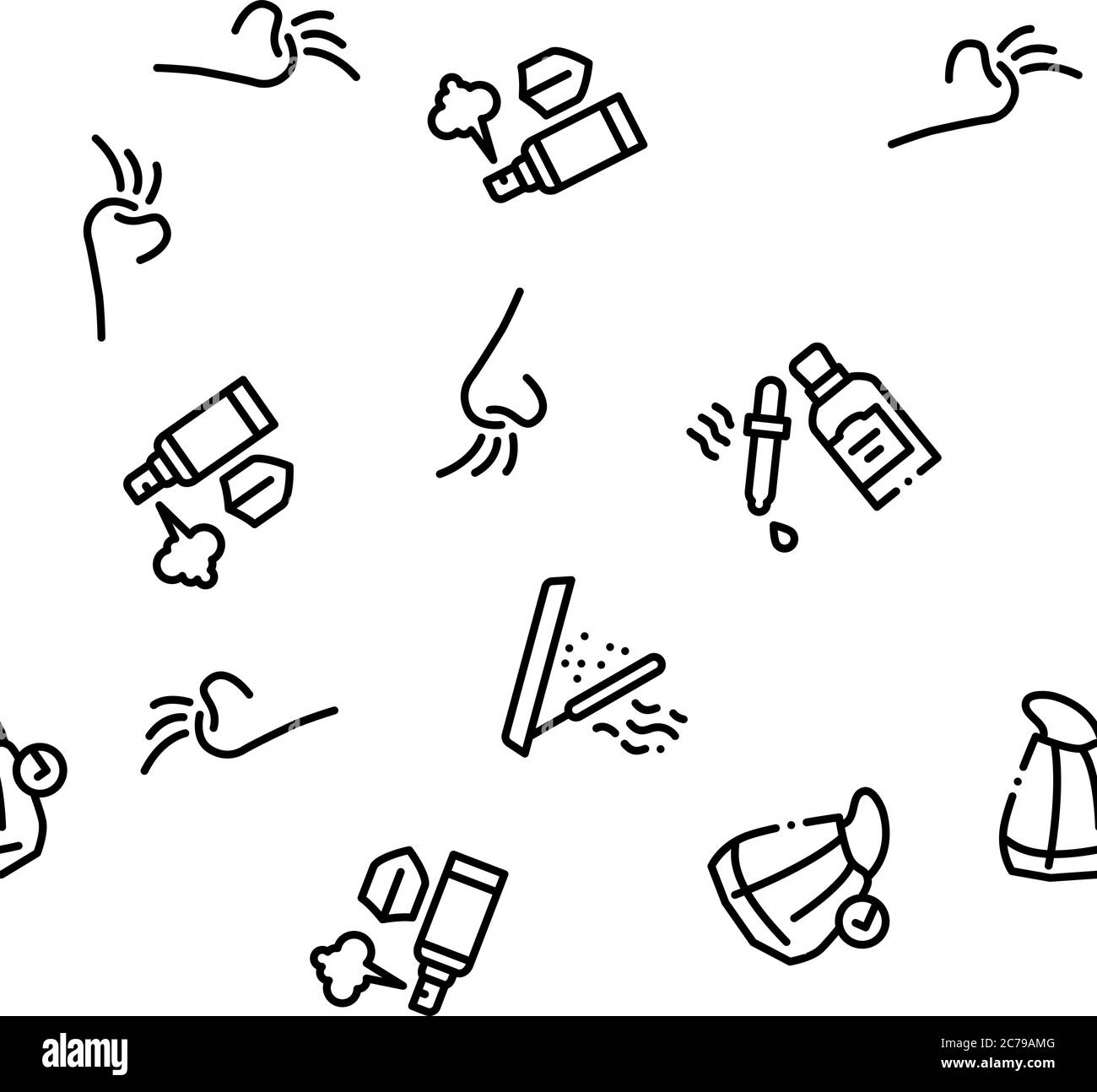 Odor Aroma And Smell Seamless Pattern Vector Stock Vector Image & Art