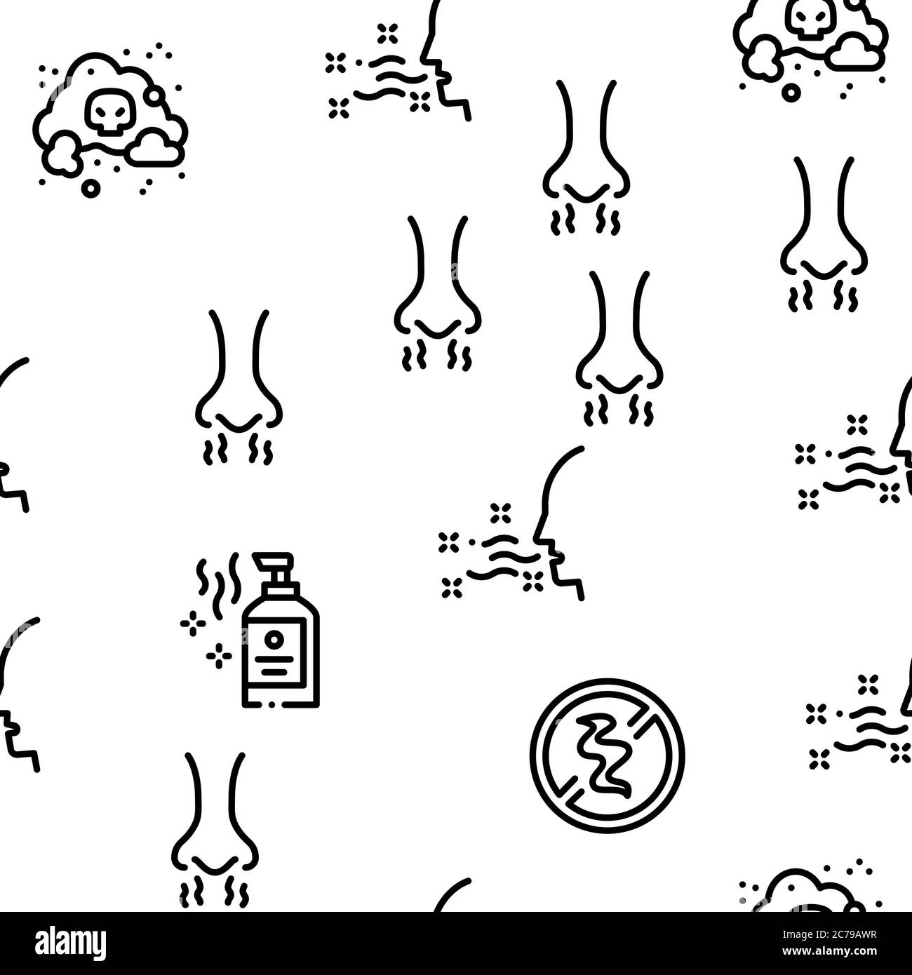 Odor Aroma And Smell Seamless Pattern Vector Stock Vector Image & Art