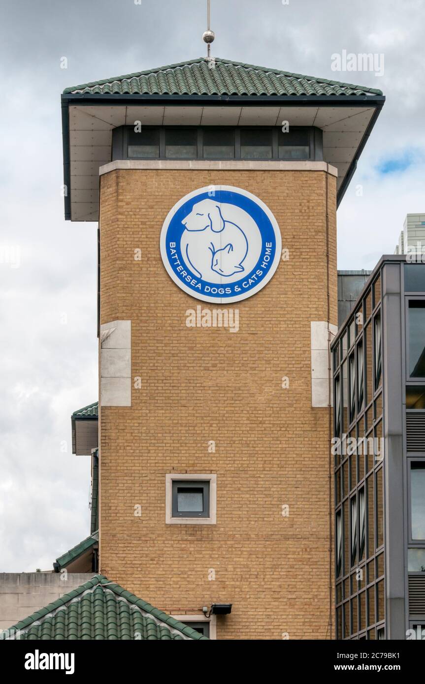 Battersea Dogs & Cats Home on Battersea Park Road, London. Stock Photo