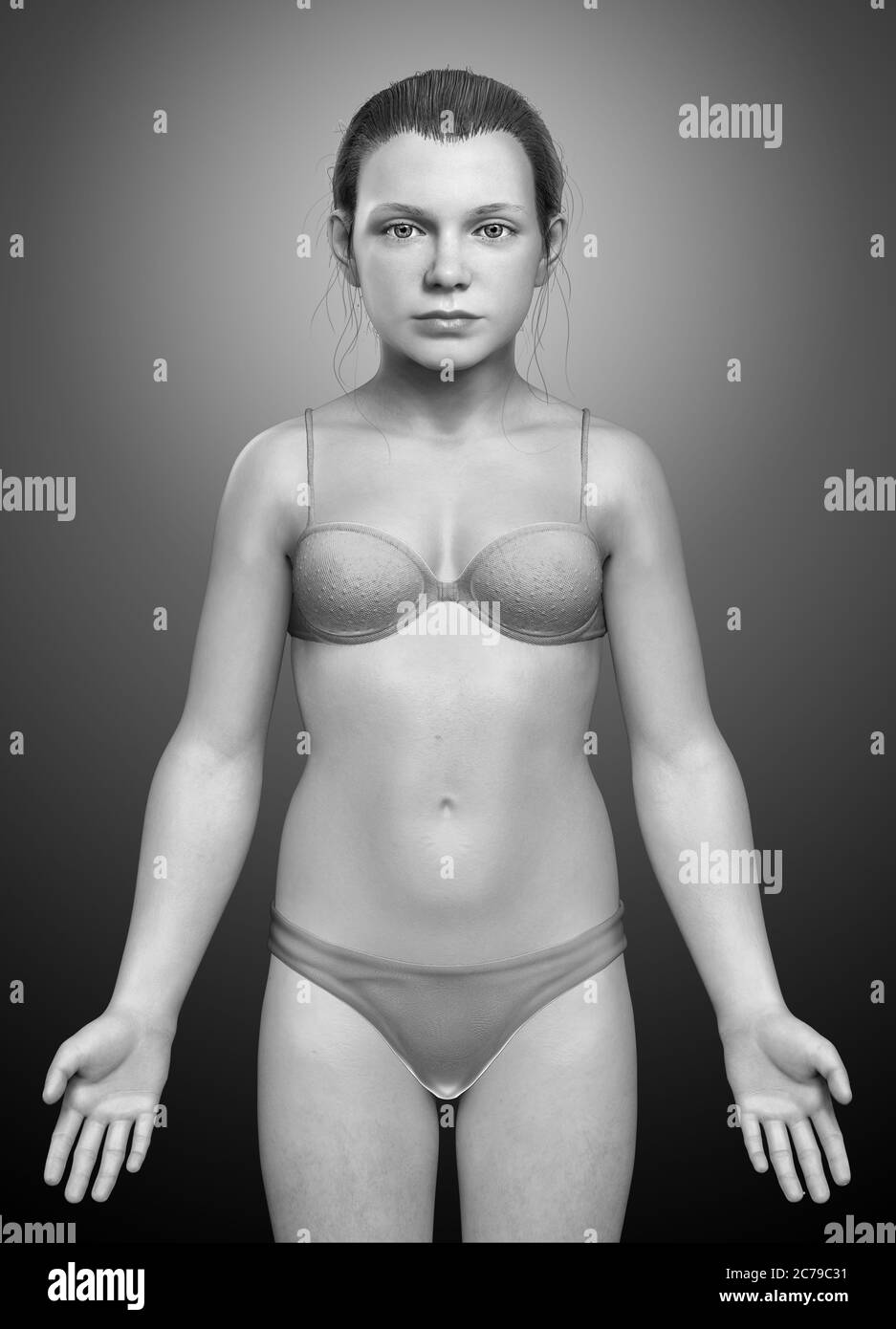 3d rendered illustration of the young Girl body Stock Photo Alamy