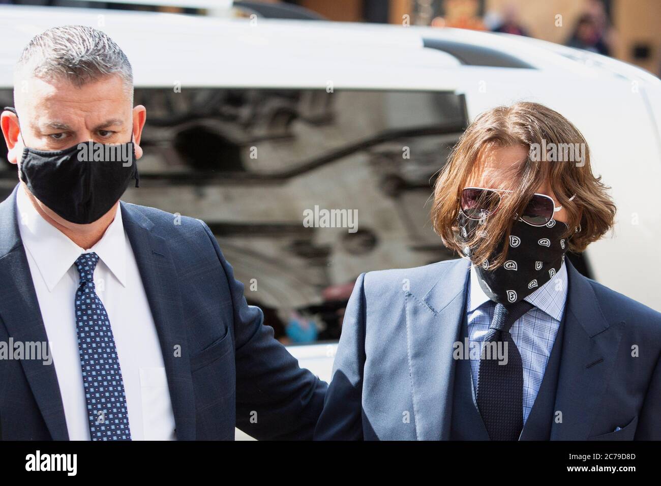 Actor Johnny Depp arrives at London's Royal Courts of Justice Stock Photo