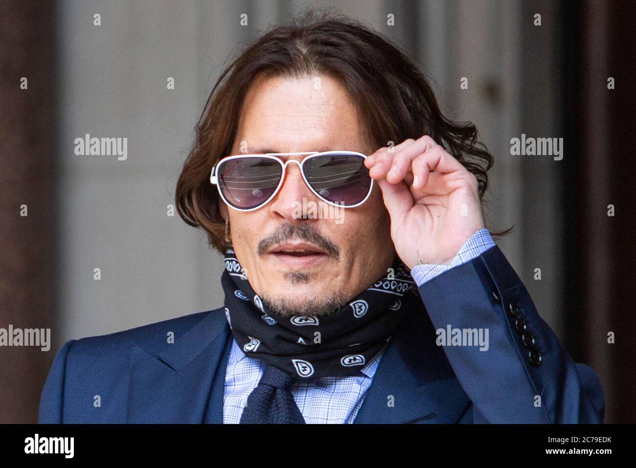 Actor Johnny Depp arrives at London's Royal Courts of Justice Stock Photo