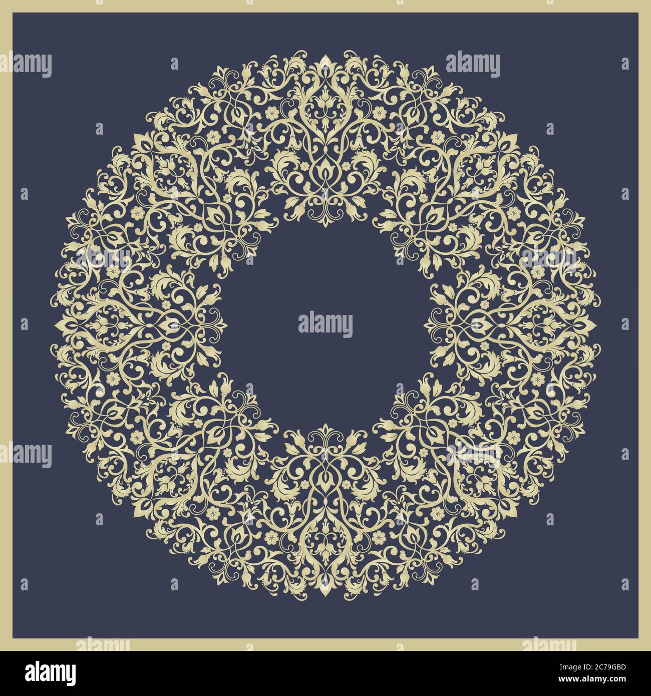Vector Decorative Round Lacy Sample. Stock Vector