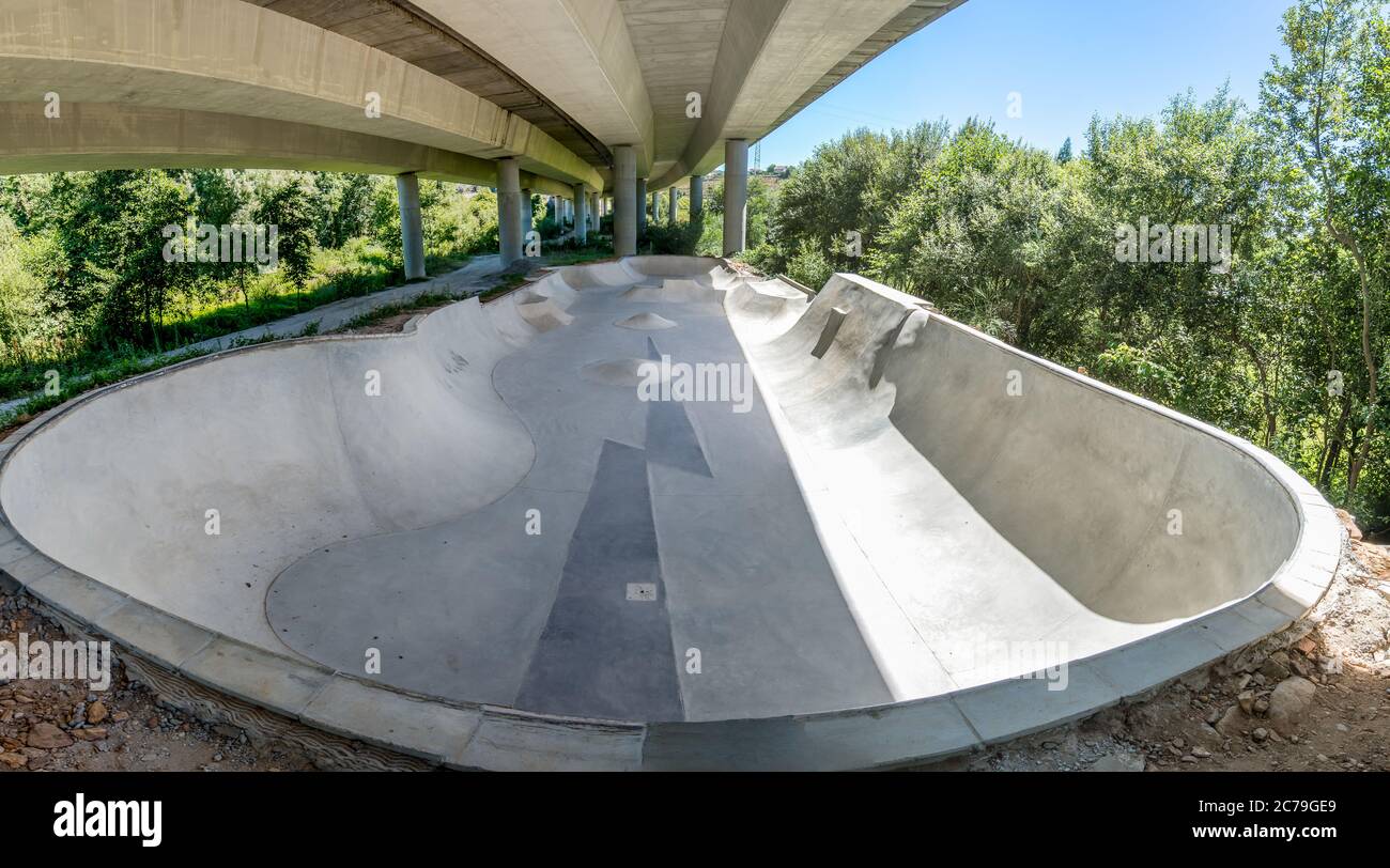 Empty concrete skate park in Ponte de Lima, Portugal Stock Photo - Alamy