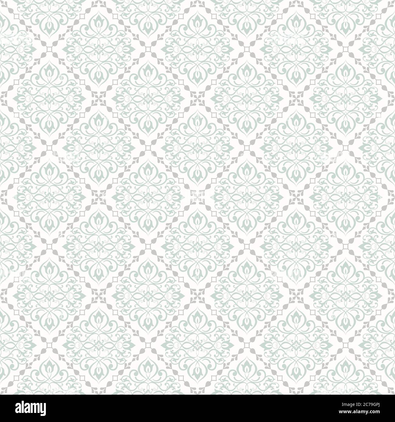 Seamless damask pattern. Tile. Orient vector classic pattern. Seamless abstract background with repeating elements. Orient background Stock Vector