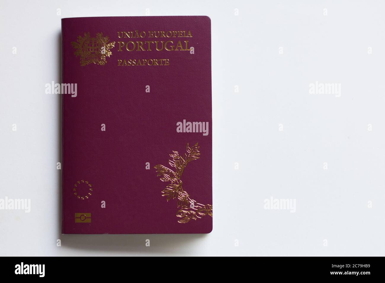 Portuguese passport. "European Union Portugal" written in Portuguese