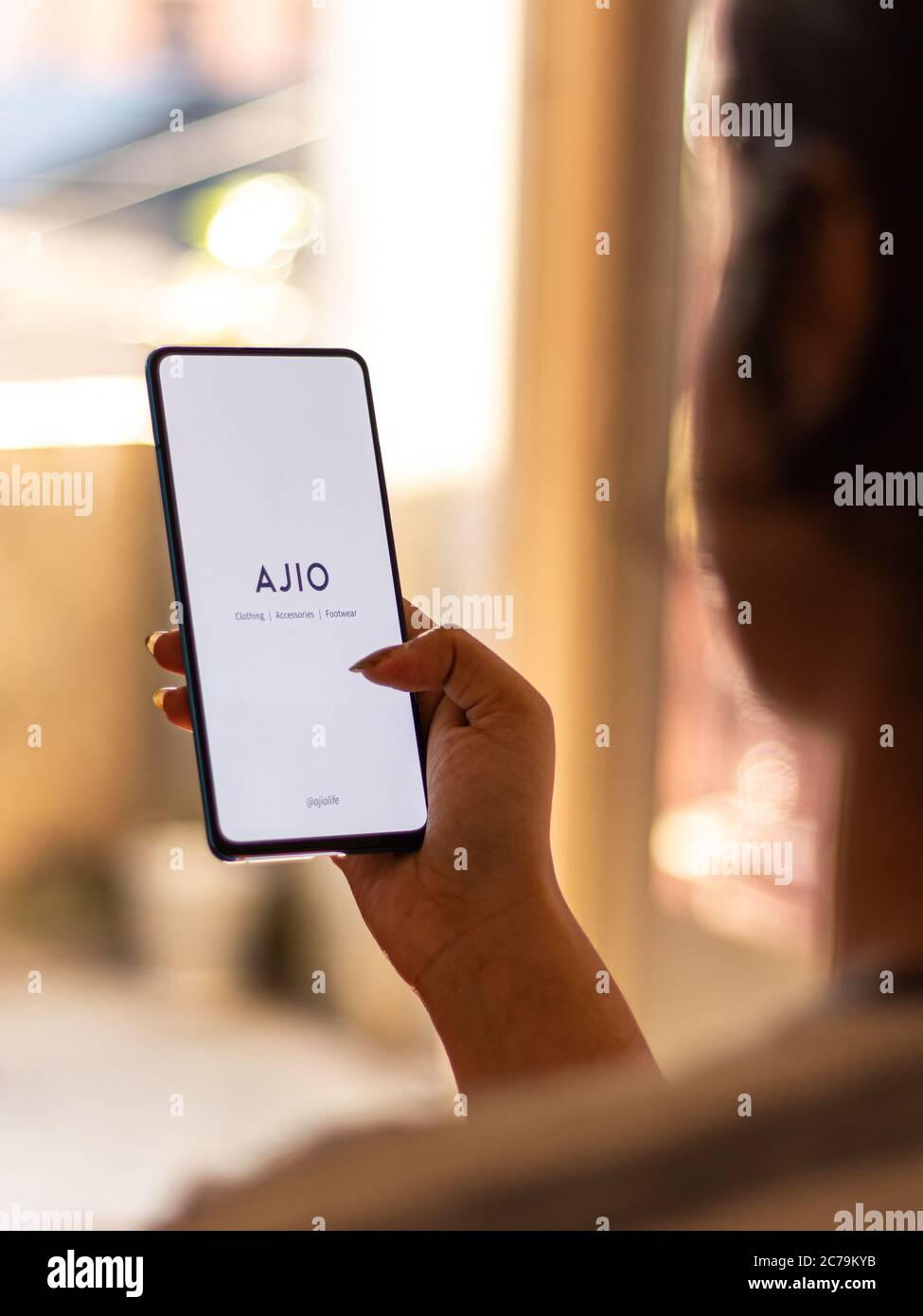 Assam, india - July 9, 2020 : Ajio a online shopping app. Stock Photo