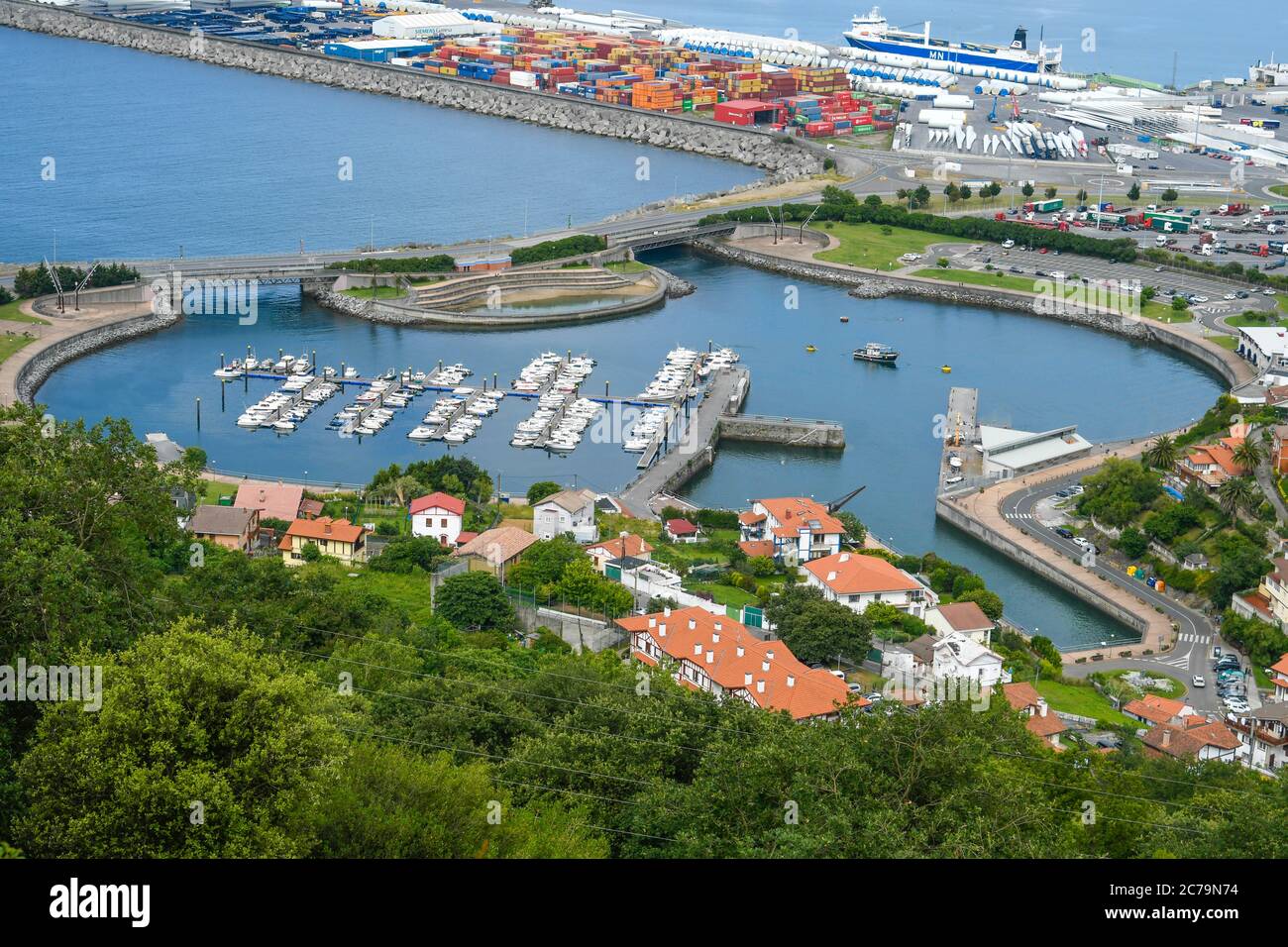 Panoramic view of the port of Zierbena Stock Photo - Alamy