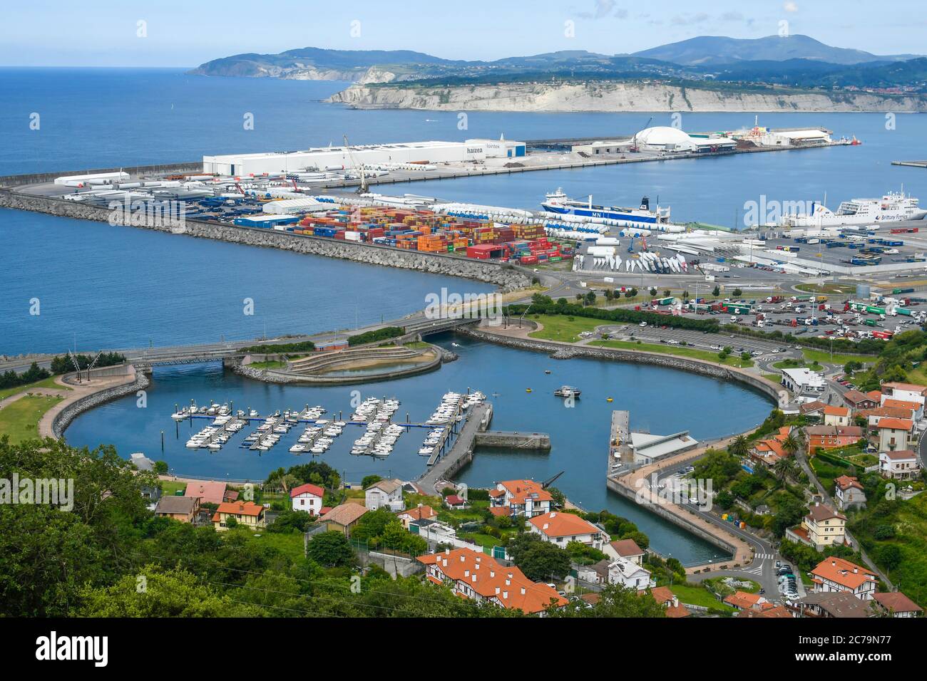Panoramic view of the port of Zierbena and the port of Bilbao Stock Photo -  Alamy