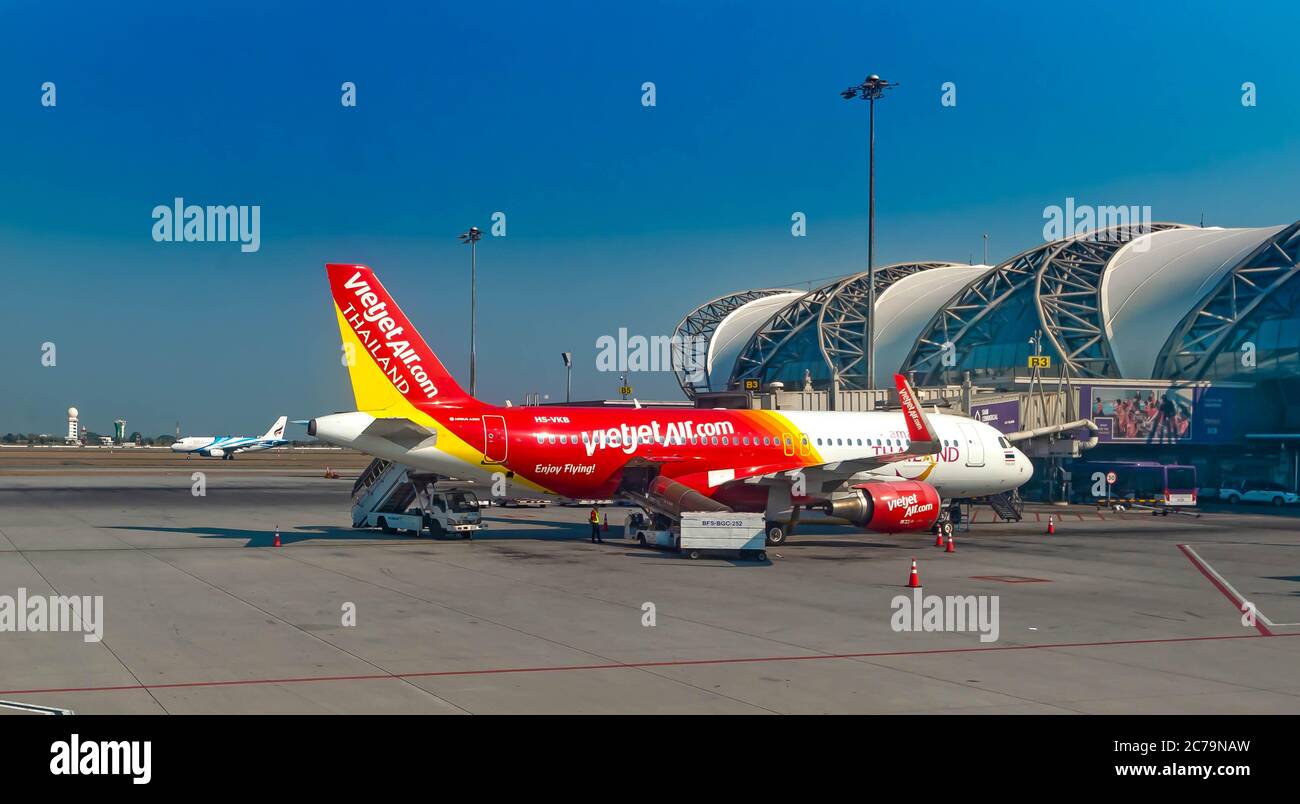 Bangkok, Thailand : Vietjet Air Airbus A 320 at the BKK Airport Stock ...