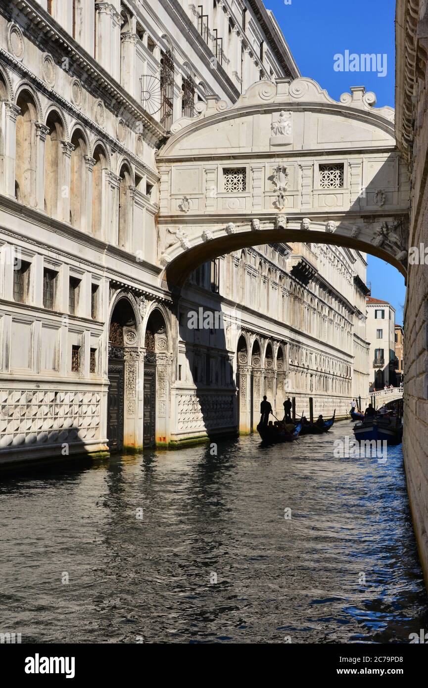 Venice, Veneto, Italy. A Waterfront View Of The Doge's Palace And The ...