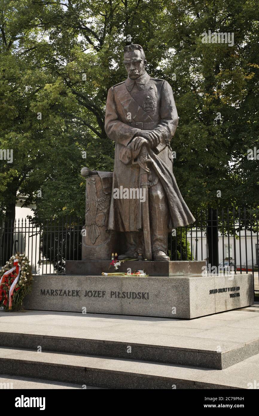 Monument  to Jozef Pilsudski in Warsaw. Poland Stock Photo