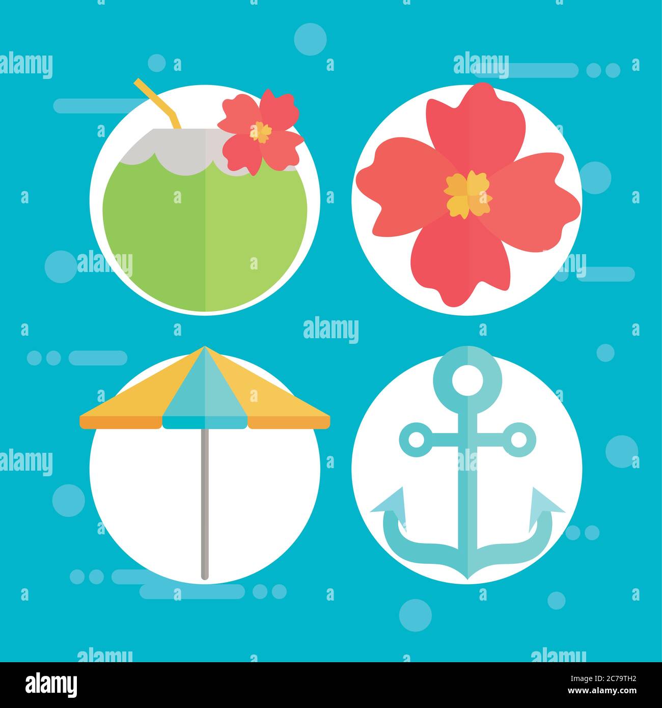 set of icons summer in the beach vector illustration design Stock ...