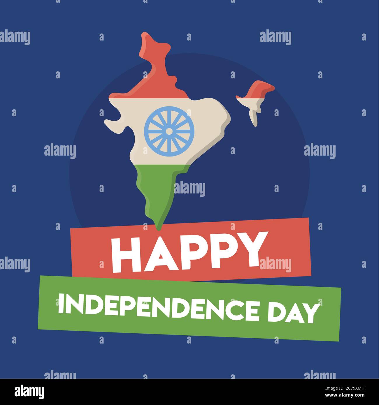 India map with national flag, happy independence day vector ...