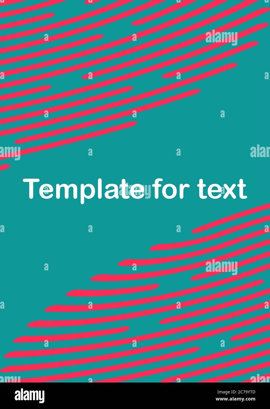 Red stripes on a green background abstract vector template for text. Stock Vector