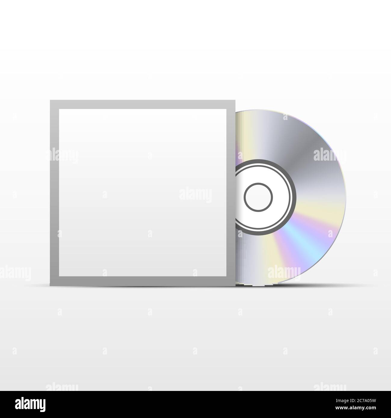 CD or DVD compact disc with black cover template mockup, vector