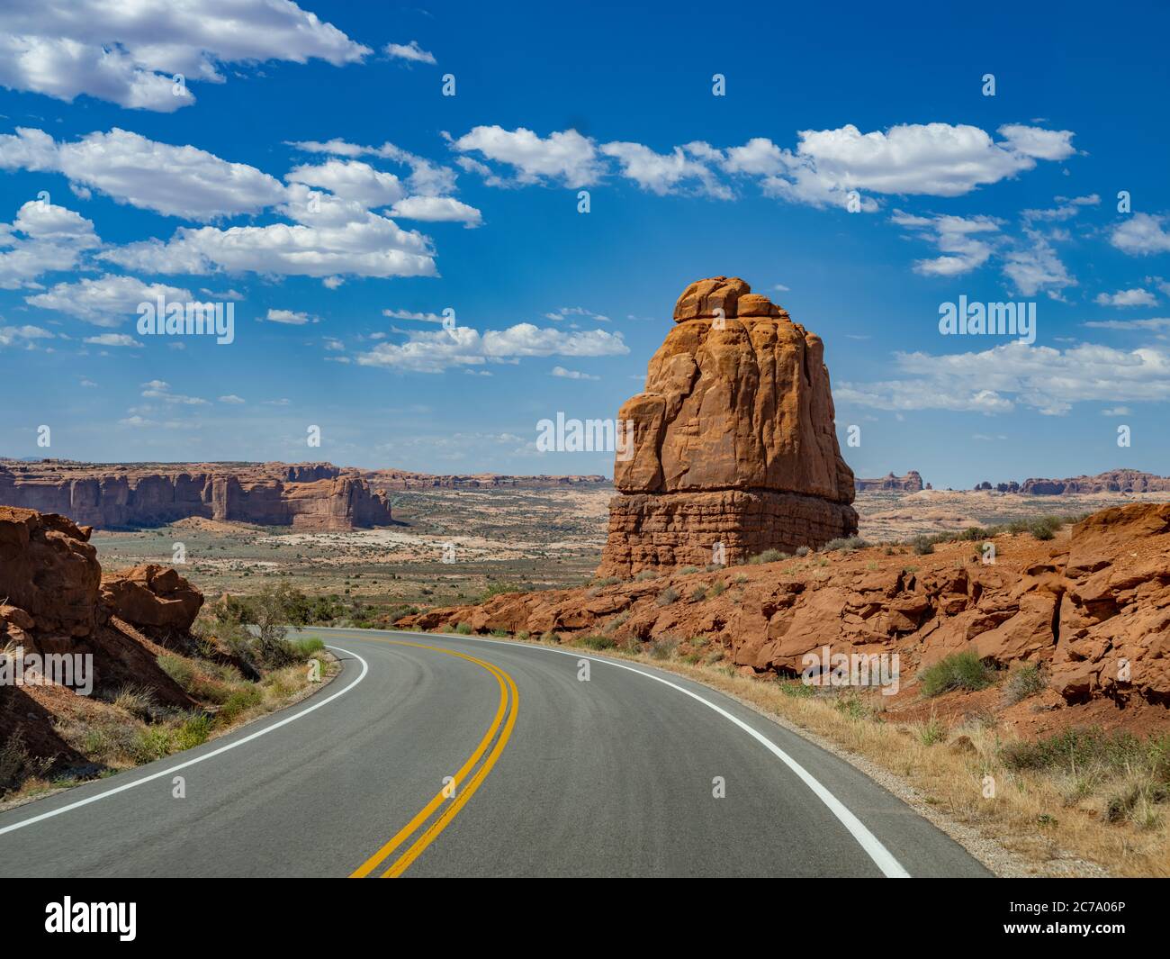 Scenic drive, Arches National Park, Utah USA Stock Photo