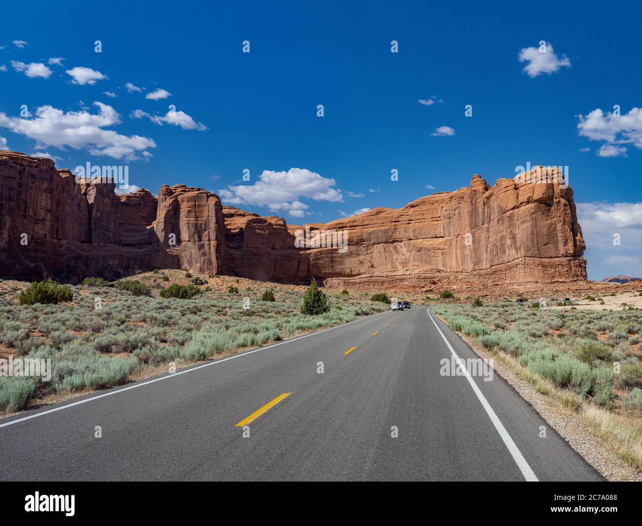 Scenic drive, Arches National Park, Utah USA Stock Photo